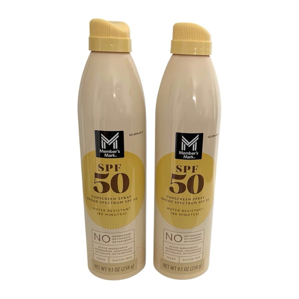 SPF50 Member's Mark 9.1oz 258g Sunscreen Pack of 2 Exp 01/27